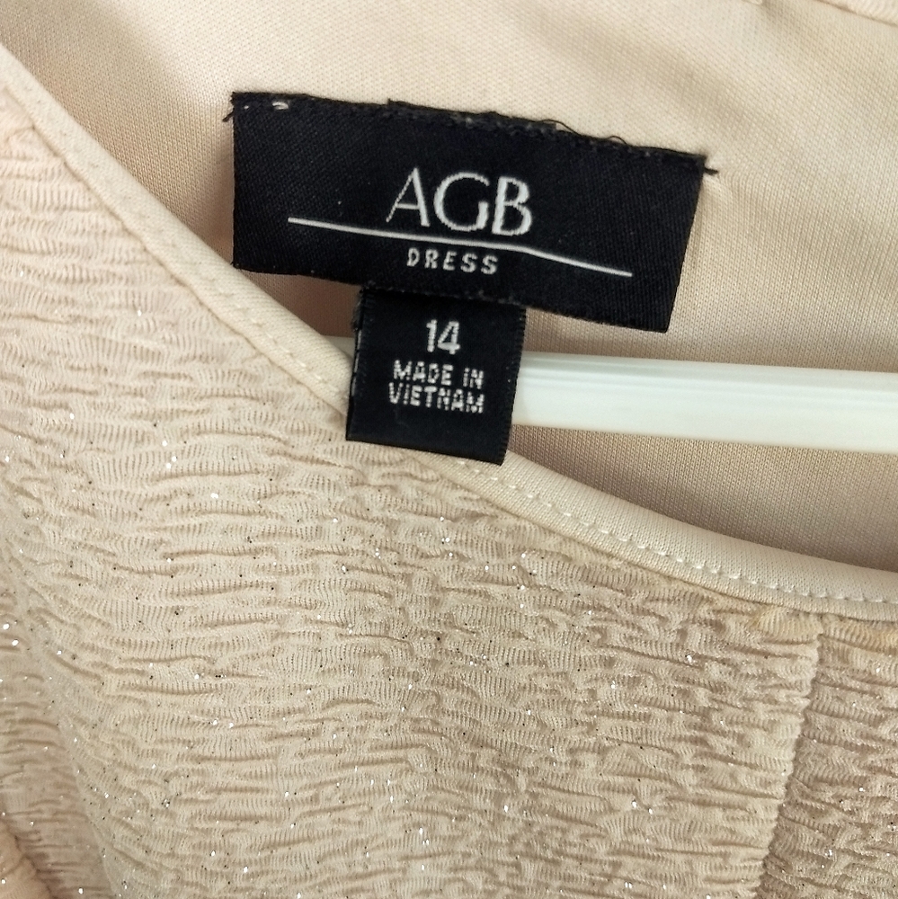 AGB Champagne Gold Glitter Dress - Picture 2 of 5